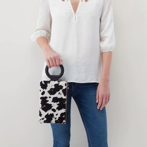 HOBO Black and White Clutch with Wristlet
